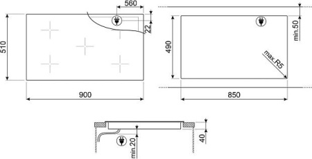 Варочная поверхность Smeg SE495ETD