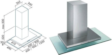 Кухонная вытяжка Falmec Kristal 90 IX 600