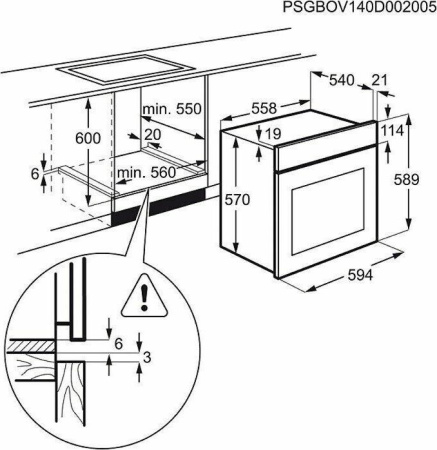 Встраиваемый духовой шкаф Electrolux EZB 2400 AOX