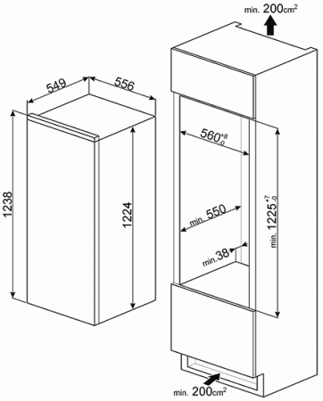 Холодильник Smeg SD7185CSD2P1 [1, капельное]