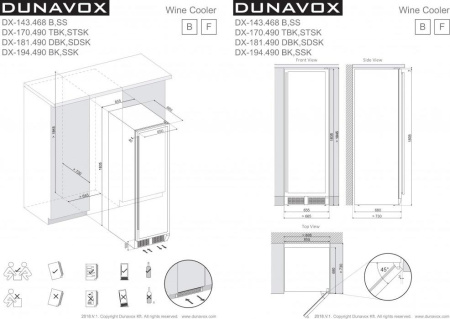 Винный шкаф Dunavox DX-194.490SSK [1, капельное]