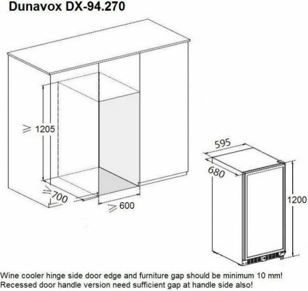 Винный шкаф Dunavox DX-94.270SDSK [1, капельное]
