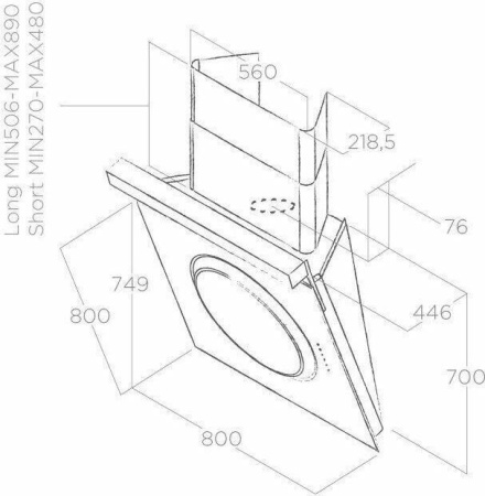 Кухонная вытяжка Elica OM TS BL F/80