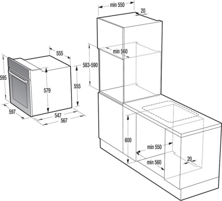 Встраиваемый духовой шкаф Gorenje BO 617ORAB