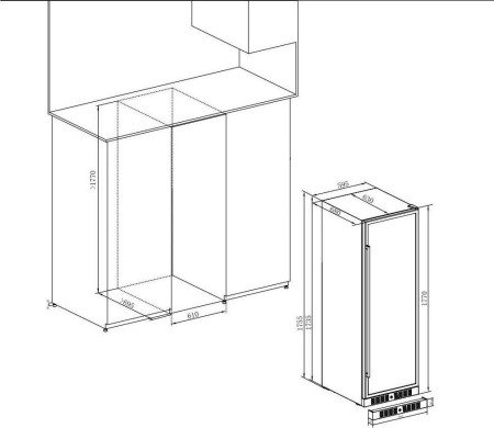 Винный шкаф Temptech WP180SCB [1, капельное]
