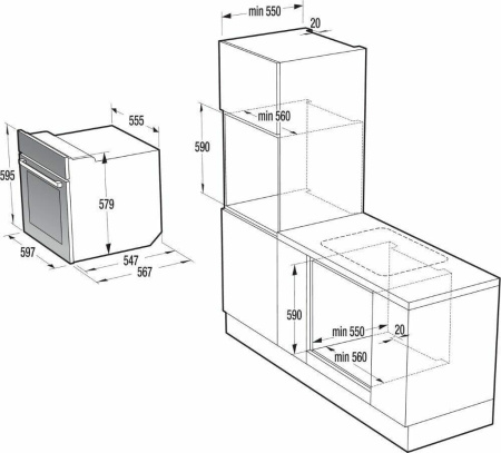Встраиваемый духовой шкаф Gorenje BO 647A20BG