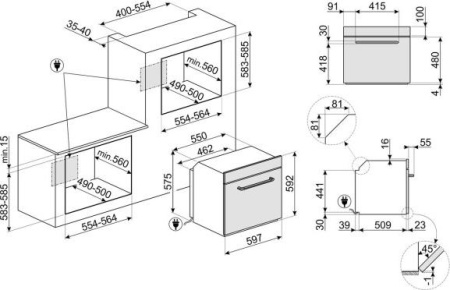 Встраиваемый духовой шкаф Smeg SF 6922XPZE1