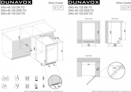 Винный шкаф Dunavox DAU-45.125DW.TO [1, капельное]