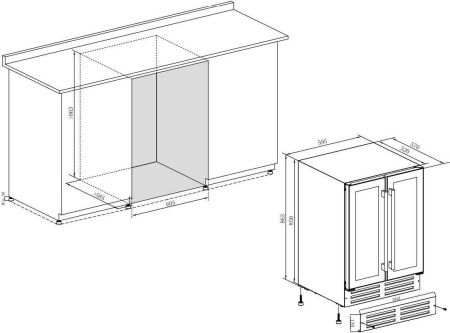 Винный шкаф Temptech WP2DQ60DCB [2, капельное]