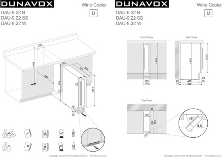 Винный шкаф Dunavox DAU-9.22W [1, капельное]